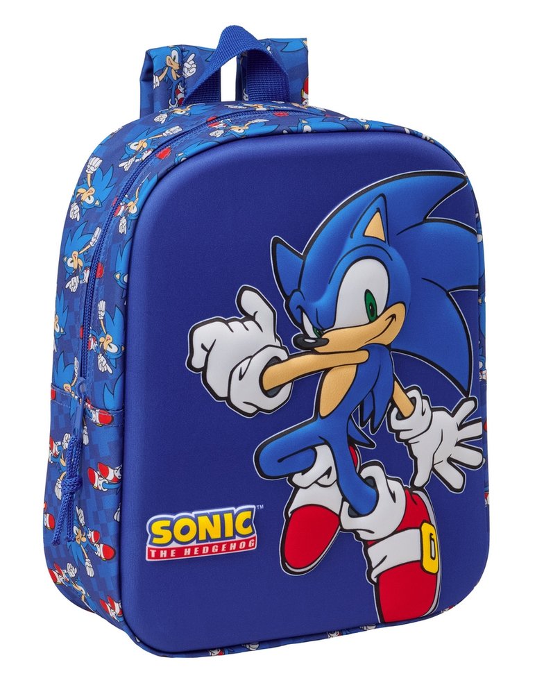 Mochila Guardería 3D Sonic 27x22cm Safta