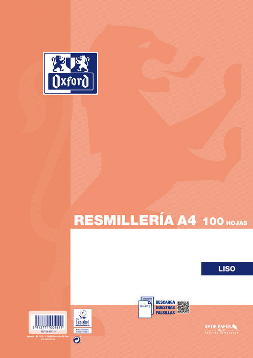 Papel A4 100H 90 g Liso Oxford Marca Enri
