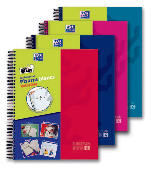 Bloc Espiral Estándar Liso 120H 90g | Oxford | Cartón | Formato Estándar | Pack 5 Unidades