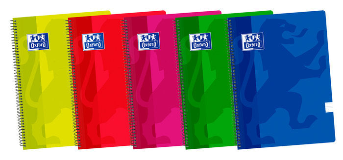 Paquete de 5 blocs 4º 80 hojas 90 g pauta 2,5 tapa plást. Oxford Cuadernos