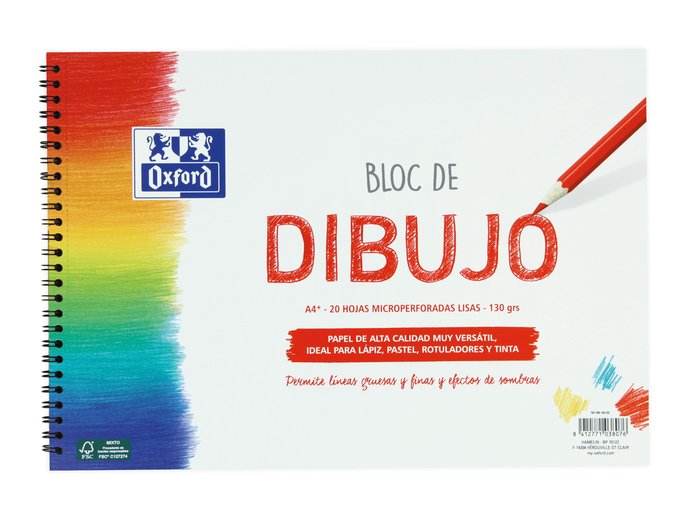 Bloc Espiral Estándar Liso 20H 130g | Oxford | Cartón | Formato Estándar | Pack 1 Unidades