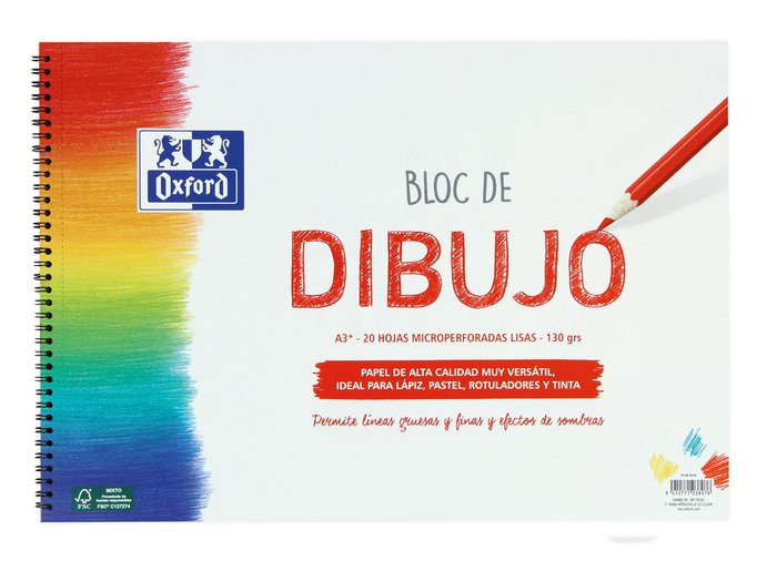 Bloc Espiral Estándar Liso 20H 130g | Oxford | Cartón | Formato Estándar | Pack 1 Unidades