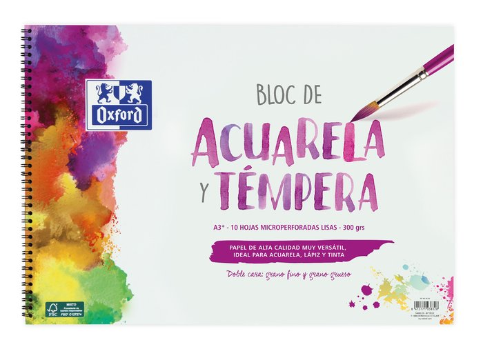 Bloc Espiral Estándar Liso 10H 300g | Oxford | Cartón | Formato Estándar | Pack 1 Unidades