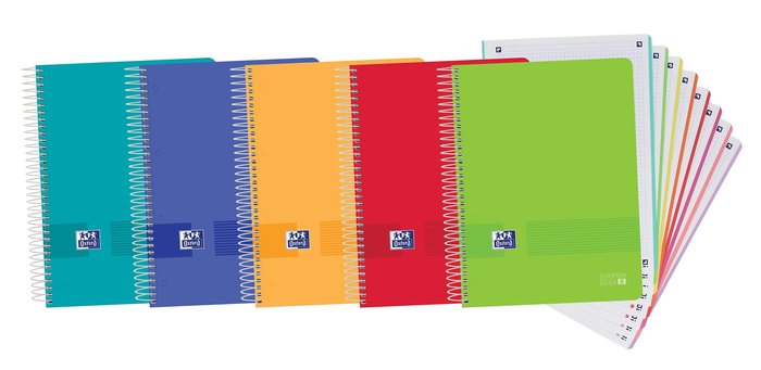 Bloc Espiral Estándar Liso 160H 90g | Oxford | Polipropileno | Formato Estándar | Pack 1 Unidades