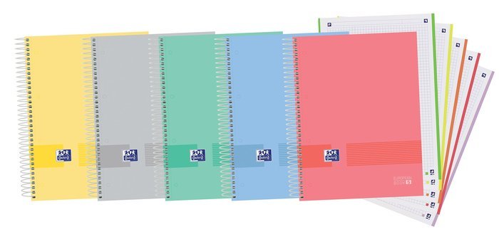Bloc Espiral Estándar Liso 120H 90g | Oxford | Cartón | Formato Estándar | Pack 1 Unidades