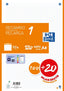 Recambio 1 color a4 100+20h 90g cuadricula 5x5 color banda naranja