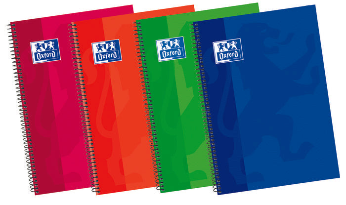 Bloc Espiral Estándar Liso 80H 90g | Oxford | Cartón | Formato Estándar | Pack 5 Unidades