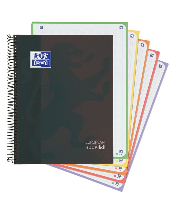 Paq/5 cuaderno esprial a4+ 120h 90g. cuadrícula 5x5 ebook5 classic color negro Imagen principal del producto