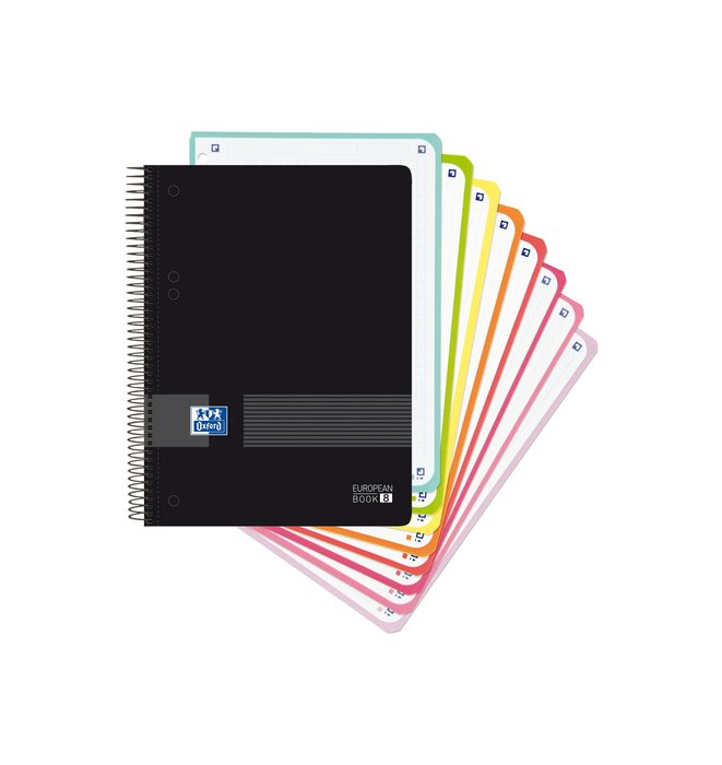 Paq/4 cuaderno espiral a5+ 160h 90g. cuad.5x5 ebook8 live&go color negro Imagen principal del producto