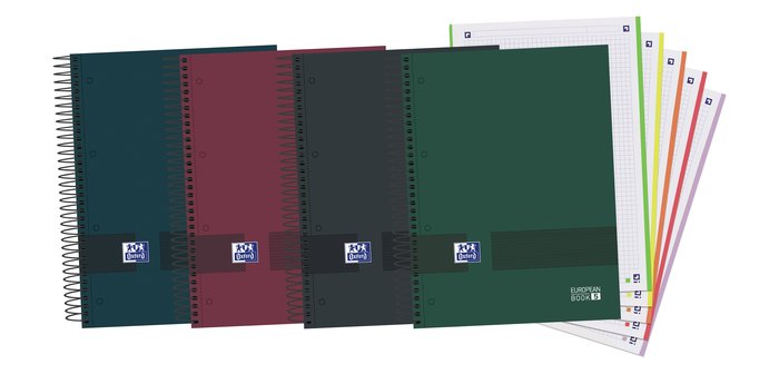 Bloc Espiral Estándar Liso 90g | Oxford | Cartón | Formato Estándar | Pack 5 Unidades