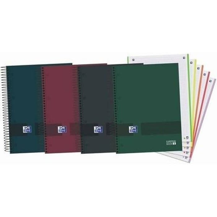 Bloc Espiral Estándar Liso 90g | Oxford | Cartón | Formato Estándar | Pack 5 Unidades