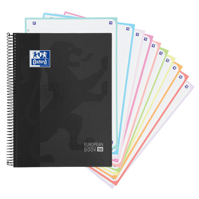 Bloc Espiral Estándar Liso 150H 90g | Oxford | Cartón | Formato Estándar | Pack 5 Unidades