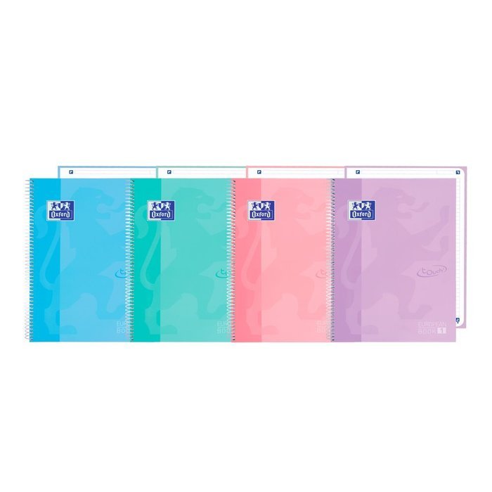 Bloc Espiral Estándar Liso 80H 90g | Oxford | Cartón | Formato Estándar | Pack 5 Unidades