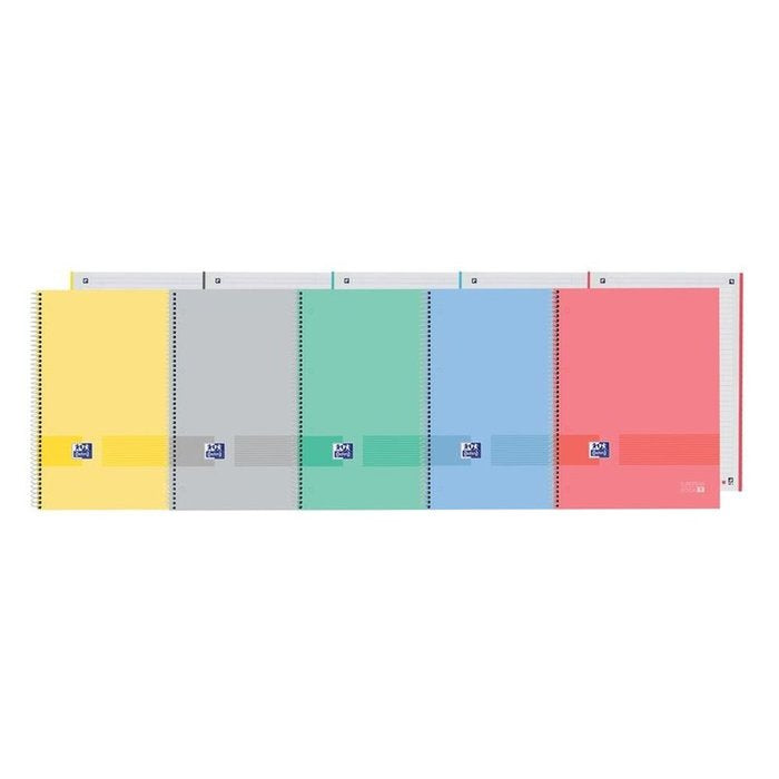 Bloc Espiral Estándar Liso 80H 90g | Oxford | Cartón | Formato Estándar | Pack 5 Unidades