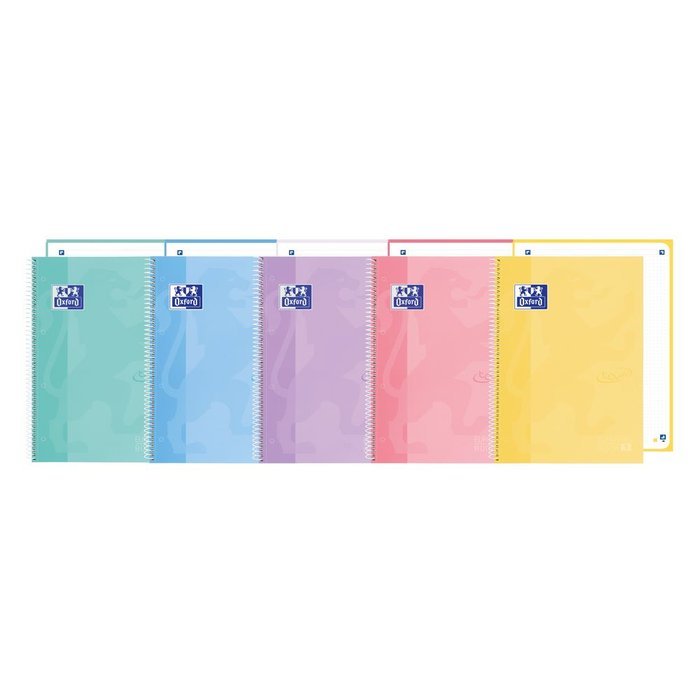 Bloc Espiral Estándar Liso 80H 90g | Oxford | Cartón | Formato Estándar | Pack 5 Unidades