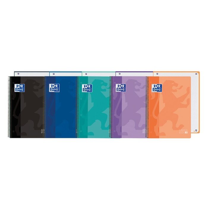 Bloc Espiral Estándar Liso 80H 90g | Oxford | Polipropileno | Formato Estándar | Pack 5 Unidades