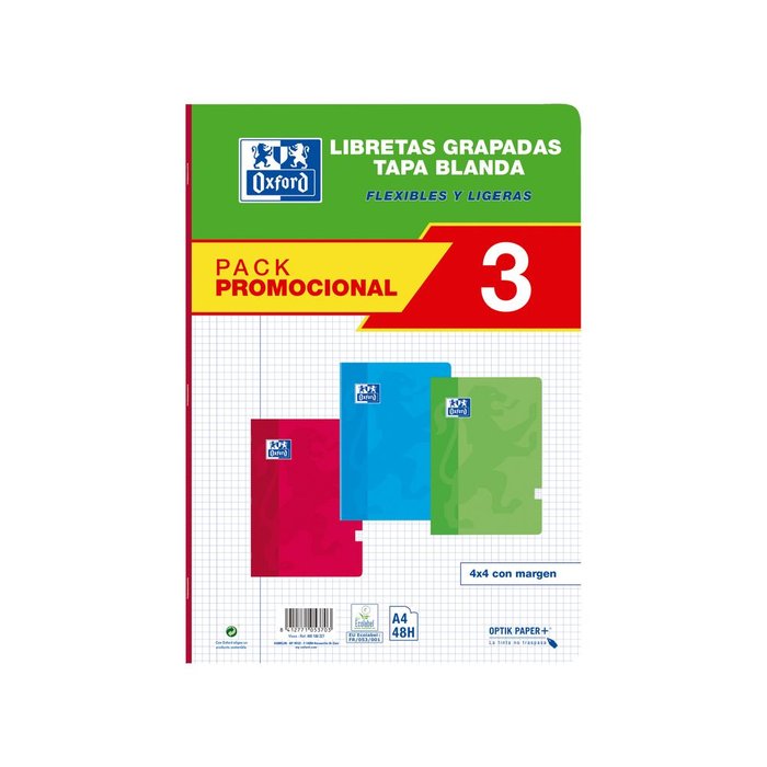 Bloc Espiral Estándar Liso 48H 90g | Oxford | Cartón | Formato Estándar | Pack 1 Unidades