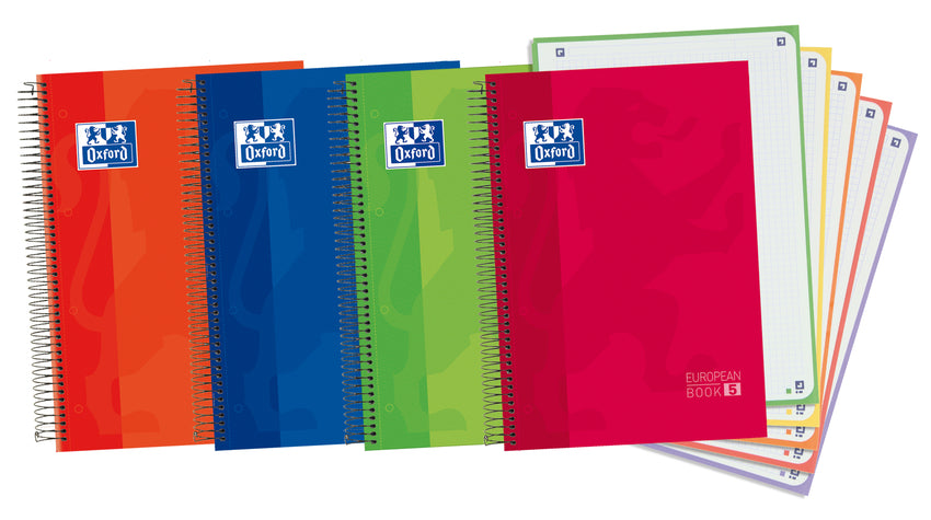 Paq/5 cuaderno espiral a4+ 120h 90g. cuadrícula 5x5 ebook5 classic colores surtidos Imagen principal del producto
