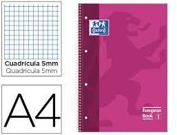 Bloc Espiral Estándar Liso 80H 90g | Oxford | Cartón | Formato Estándar | Pack 5 Unidades
