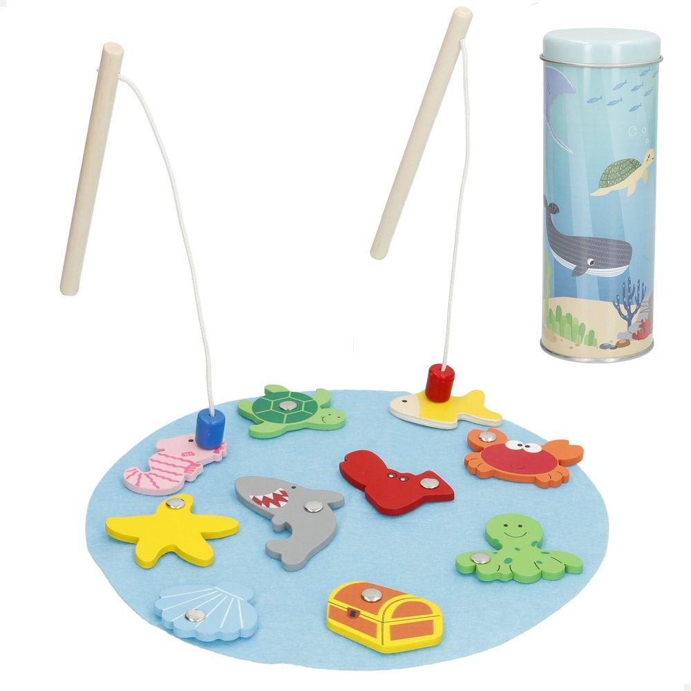Expositor 6 Juegos de Pesca Madera Woomax Marca Colorbaby Woomax