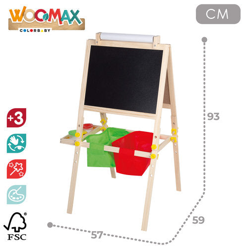 Pizarra pie 3 en 1 57x59x93 cm Woomax