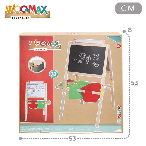 Pizarra pie 3 en 1 57x59x93 cm Woomax