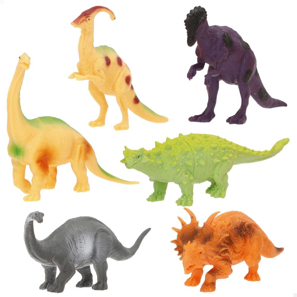 BOLSA 6 DINOSAURIOS 10/12 CM ANIMAL WORLD | COLORBABY | 1 UNIDAD | 8412842378414