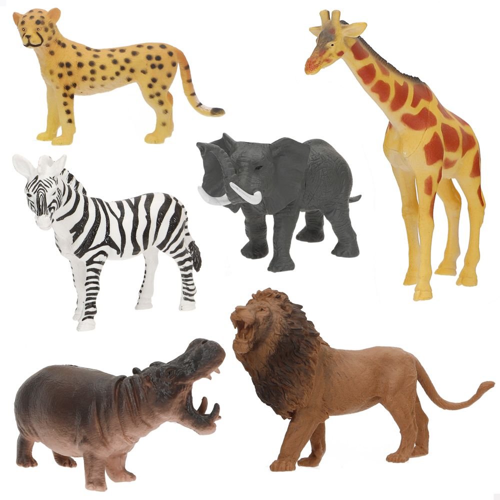 BOLSA 6 ANIMALES JUNGLA 10/12 CM ANIMAL WORLD | COLORBABY | 1 UNIDAD | 8412842378421