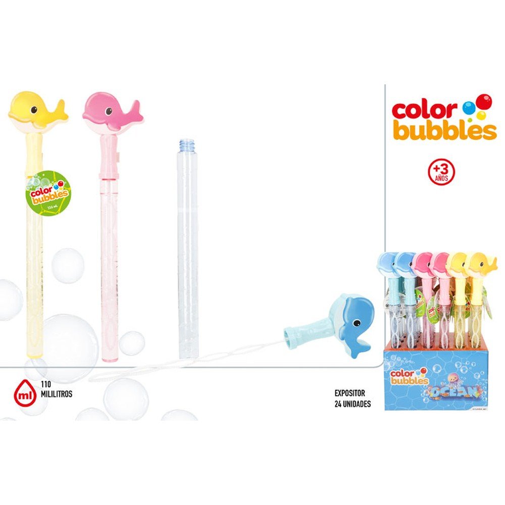 Expositor 24 Pomperos Espada Ballena Color Bubbles Marca Colorbaby