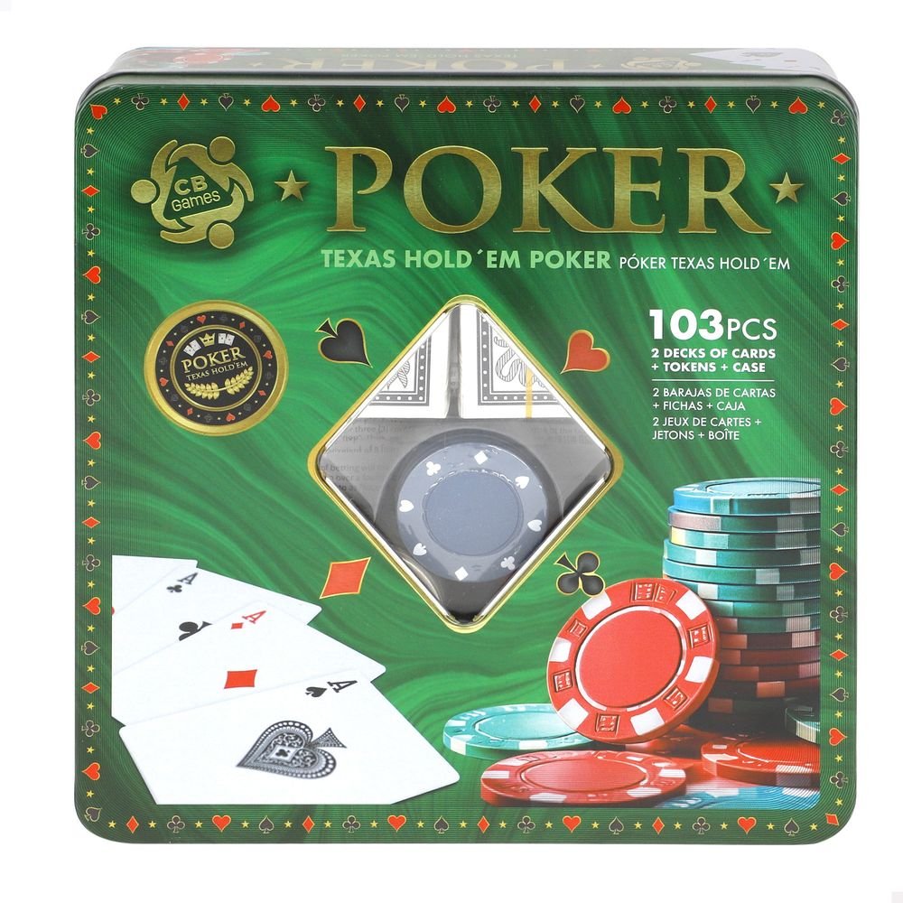 JUEGO POKER TEXAS HOLD´EM 100 FICHAS + 2 BARAJAS | COLORBABY | 1 UNIDAD | 8412842391116