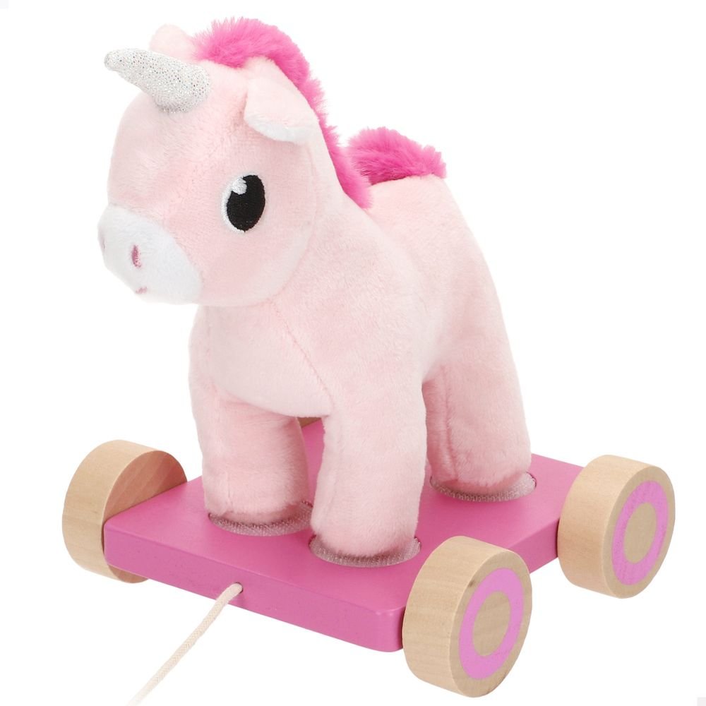Arrastre Madera y Peluche Unicornio Woomax 18 Meses