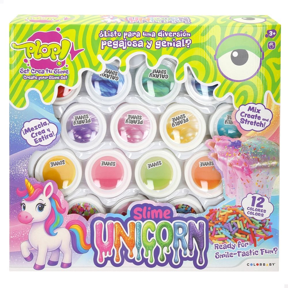 Set 12 Botes y Accesorios Crea Tu Slime Unicorn Marca Colorbaby Imagen principal del producto
