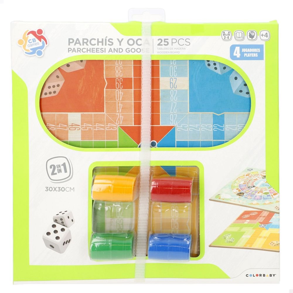 Juego Parchís y Oca en Madera ColorBaby