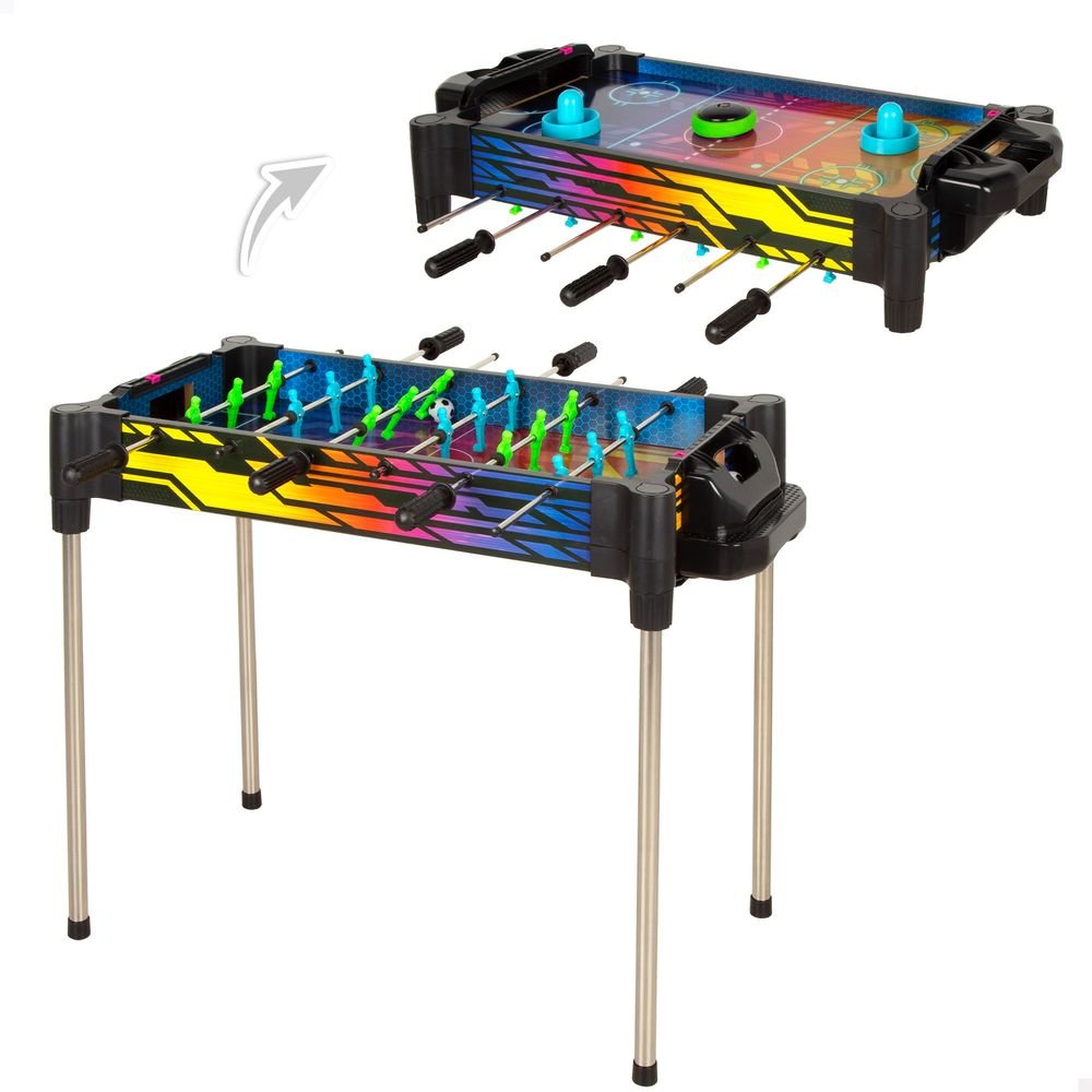 FUTBOLIN/AIR HOCKEY NEON ARCADE 2-IN-1 REVERSIBLE | COLORBABY | 1 UNIDAD | 8412842395190