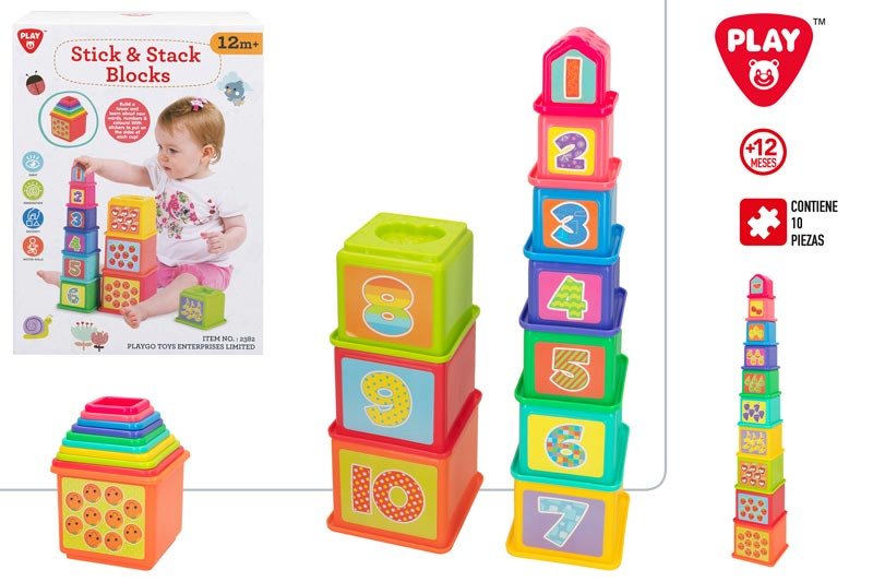 Juego Bloques Stick & Stack Playgo Marca Colorbaby Imagen principal del producto