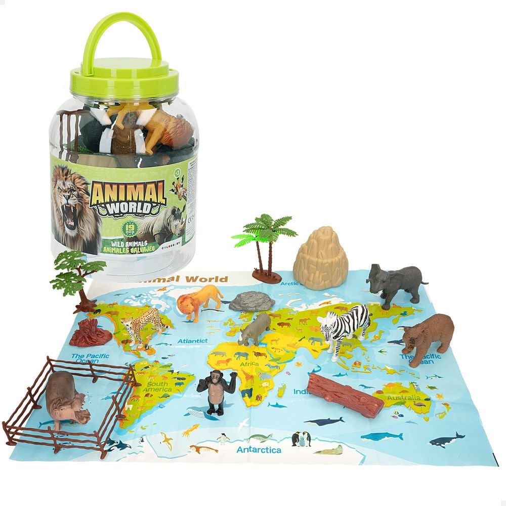 Bote 19 Animales Jungla Animal World con accesorios Marca Colorbaby Imagen principal del producto
