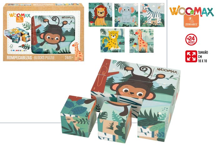 ROMPECABEZAS DE ANIMALES 10X10 CM WOOMAX ZOOKABEE | COLORBABY WOOMAX | 1 UNIDAD | 8412842475700 Imagen principal del producto