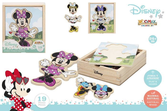 DISNEY PUZZLE MADERA TRAJES 19 PIEZAS WOOMAX MINNIE | COLORBABY WOOMAX | 1 UNIDAD | 8412842487246 Imagen principal del producto