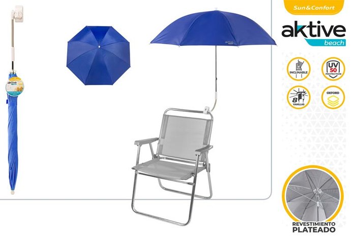 SOMBRILLA PARA SILLA PLAYA PROTECCION UV-AZUL | COLORBABY | 1 UNIDAD | 8412842622722