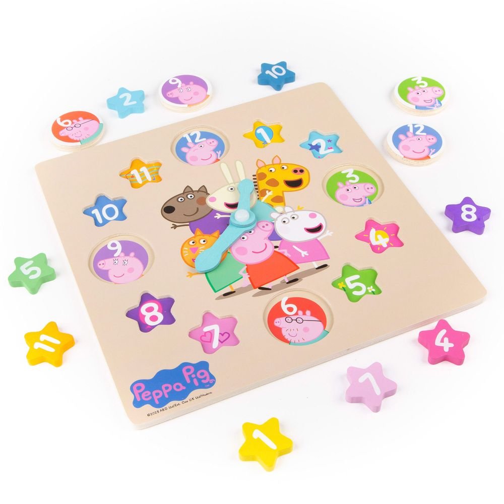 Reloj Educativo Madera Peppa Pig Marca Colorbaby Imagen principal del producto