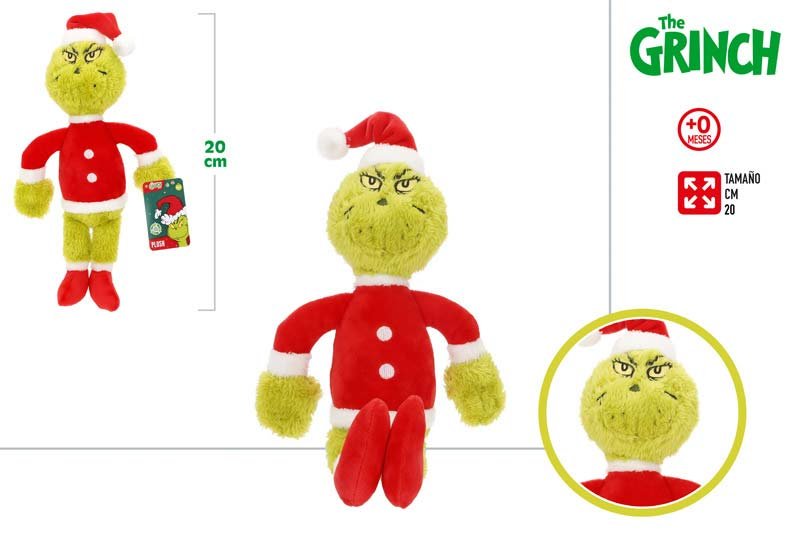 PELUCHE GRINCH 20CM CON TRAJE PAPA NOEL | COLORBABY | 1 UNIDAD | 8412842777019 Imagen principal del producto