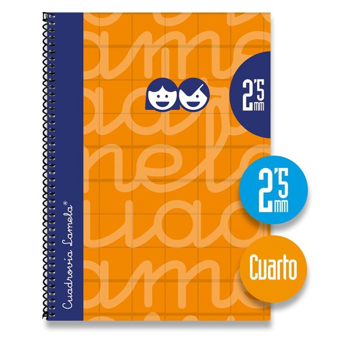 Cuaderno Espiral 4º 80H 70G 2,5MM Naranja Cuadrovía Extra Lamela Imagen principal del producto