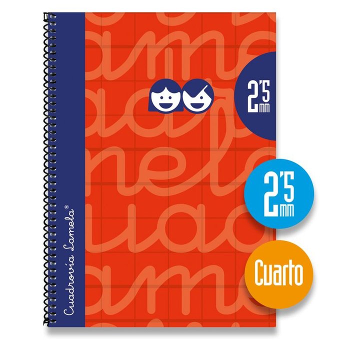 Cuaderno Espiral 4º 80H 70G 2,5 mm Rojo Cuadrovía Extra Dura Lamela Imagen principal del producto