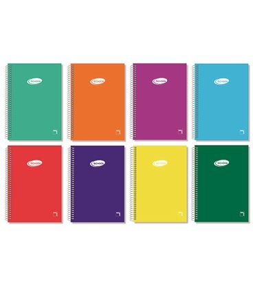 Paq/10 cuaderno espiral fº 80h 60g. liso tapa carton pacsa Imagen principal del producto