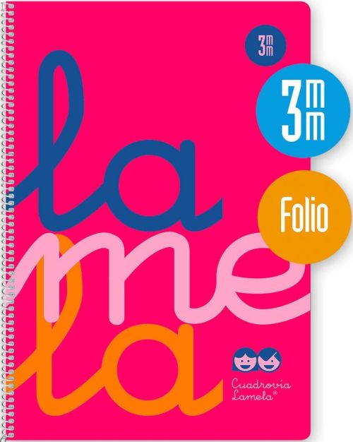 ✅ BLOC LAMELA 5MM ESPIRAL MUELLE FOLIO 80H 90GR CUADROVIA PLASTIC ROSA Imagen principal del producto