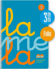 ✅ BLOC LAMELA 5MM ESPIRAL MUELLE FOLIO 80H 90GR CUADROVIA PLASTIC AZUL