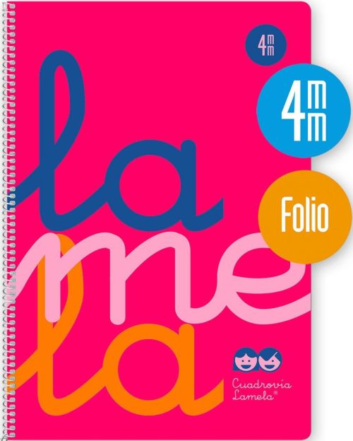 ✅ BLOC LAMELA 5MM ESPIRAL MUELLE FOLIO 80H 90GR CUADROVIA PLASTIC ROSA Imagen secundaria del producto