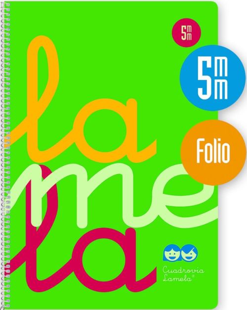 ✅ BLOC LAMELA 5MM ESPIRAL MUELLE FOLIO 80H 90GR CUADROVIA PLASTIC VERDE Imagen principal del producto