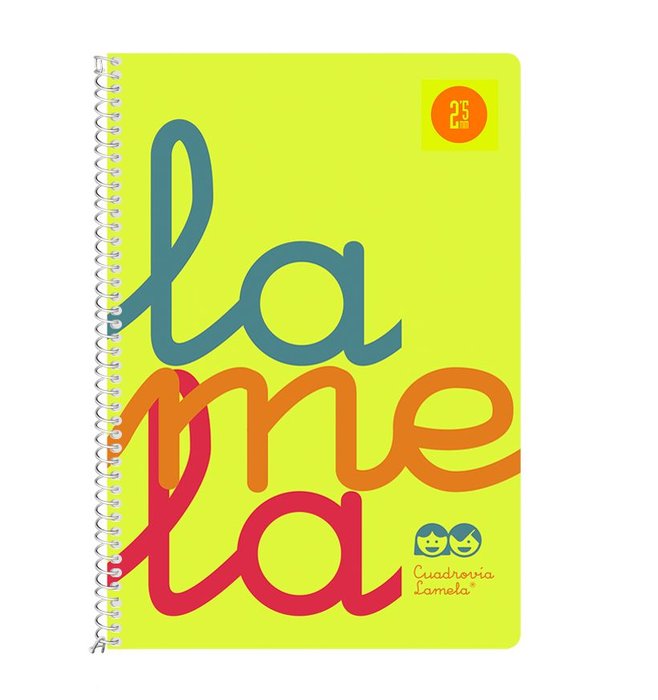 Cuaderno espiral 4º 80 hojas 90g 2,5mm amarillo cuadrovia polipropileno flúor Imagen principal del producto