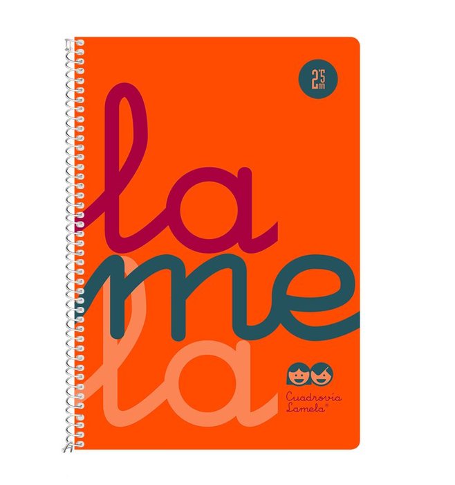Cuaderno espiral 4º 80 hojas 90g 2,5mm naranja cuadrovia polipropileno flúor Imagen principal del producto